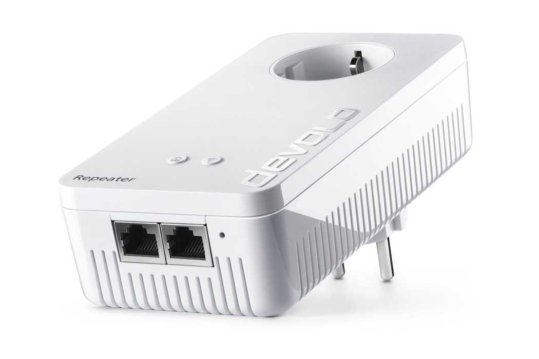 devolo WiFi Repeater ac Produktbild liegend präsentiert