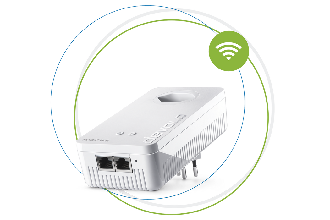 devolo Powerline Adapter Magic 1 WiFi in Kreisen und WLAN Welle