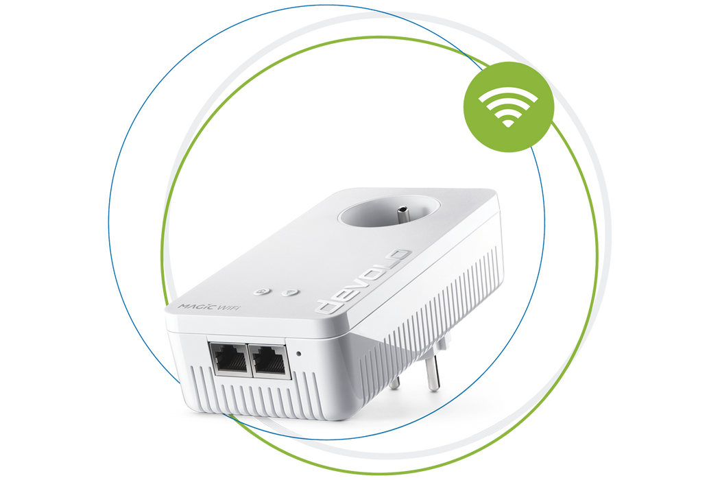 devolo Adaptateur CPL Magic WiFi en cercles et onde WiFi