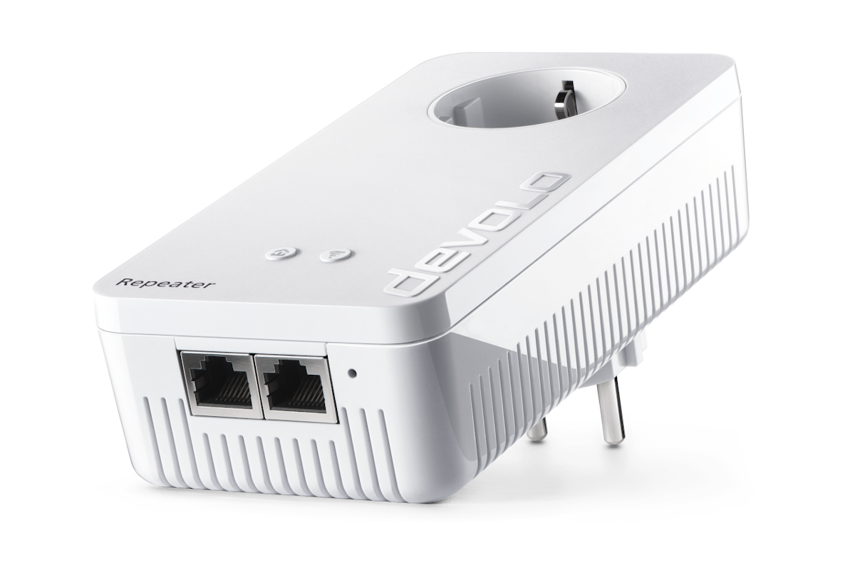devolo WiFi Repeater ac Produktbild liegend präsentiert