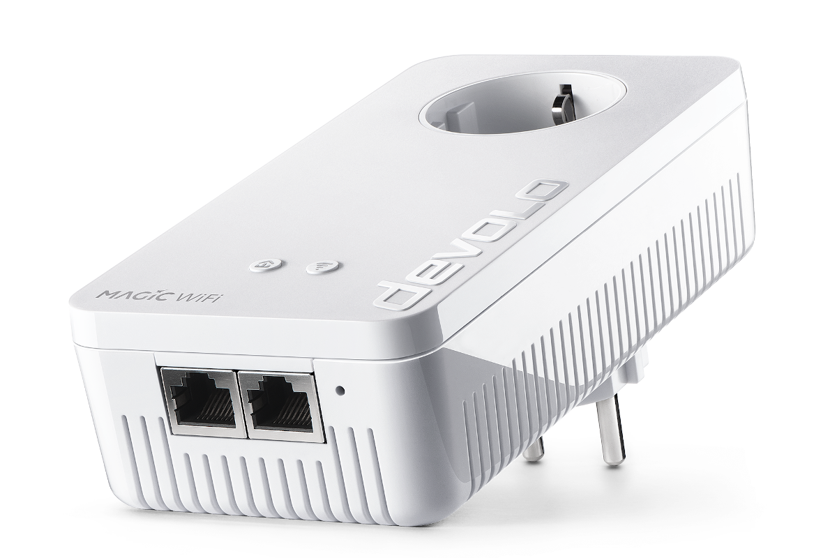 devolo Powerline Adapter Magic 2 WiFi next seitlich präsentiert