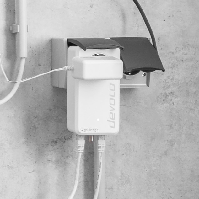 Ein Bild der installierten Giga Bridge im Keller