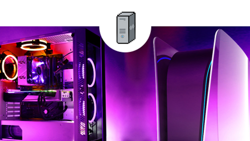 A gaming PC and a console.