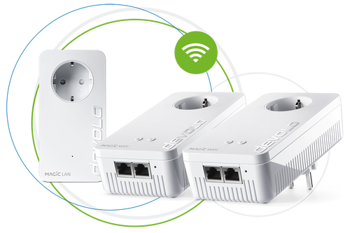 devolo Powerline Adapter Magic 1 WiFi Multiroom Kit in Kreisen und WLAN Welle