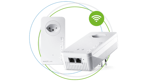 devolo Powerline Adapter Magic 2 WiFi next Starter Kit in Kreisen und WiFi Welle