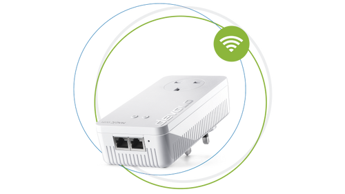 devolo powerline adapter Magic 2 WiFi next in circles and wifi wave