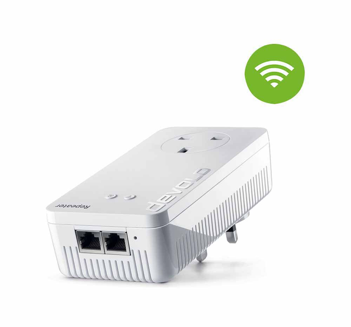 devolo WiFi ac Repeater + and Wi-Fi sign