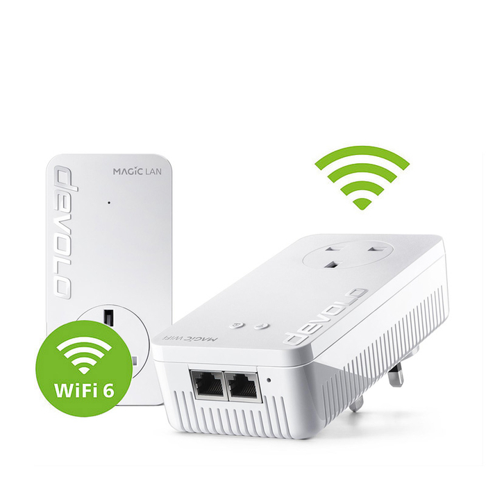 devolo adapter powerline Magic 2 WiFi 6 starter kit and the wifi sign