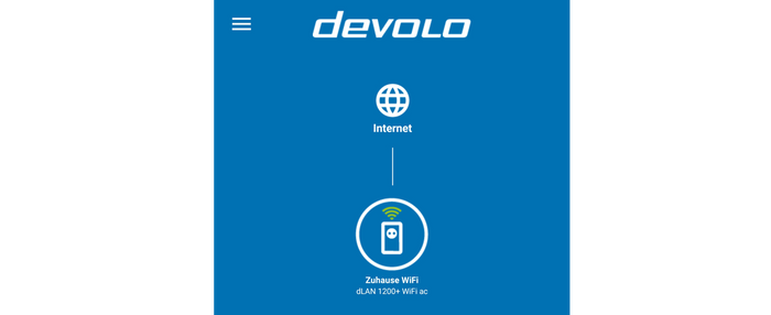 devolo Home Network App zeigt als Beispiel die Verbindung zu einem devolo Powerline-Adapter